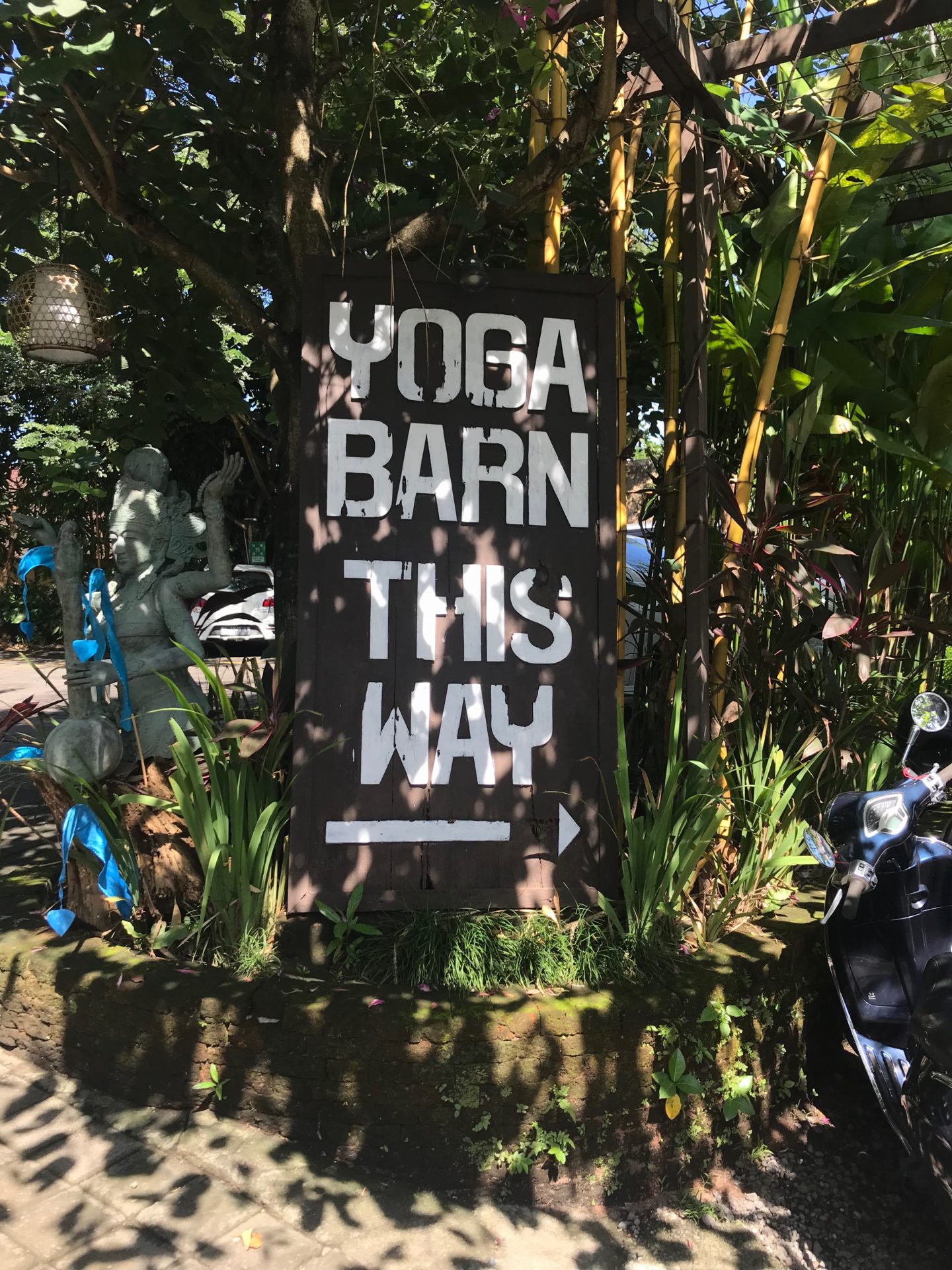 Yoga Barn This Way Sign