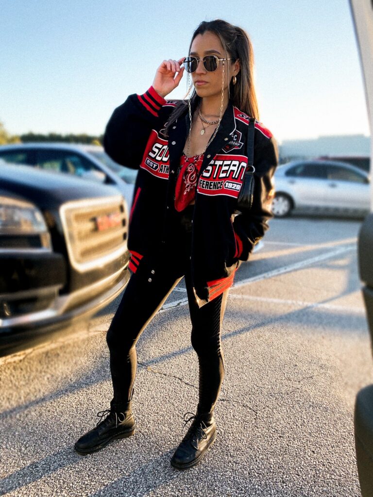 girl in red nascar jacket