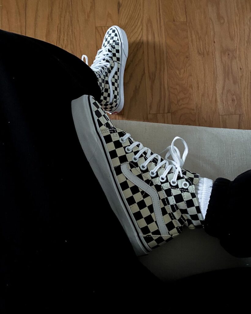 checkerboard sk8-hi vans